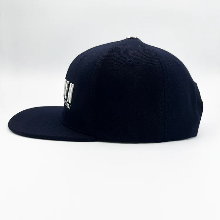 Navy Blue & White Snapback Cap 1019 - Image 3